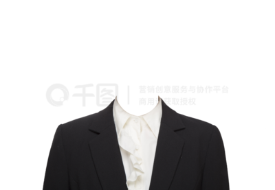 黑西装与花领子的造型设计 创意女士证件照模板指南